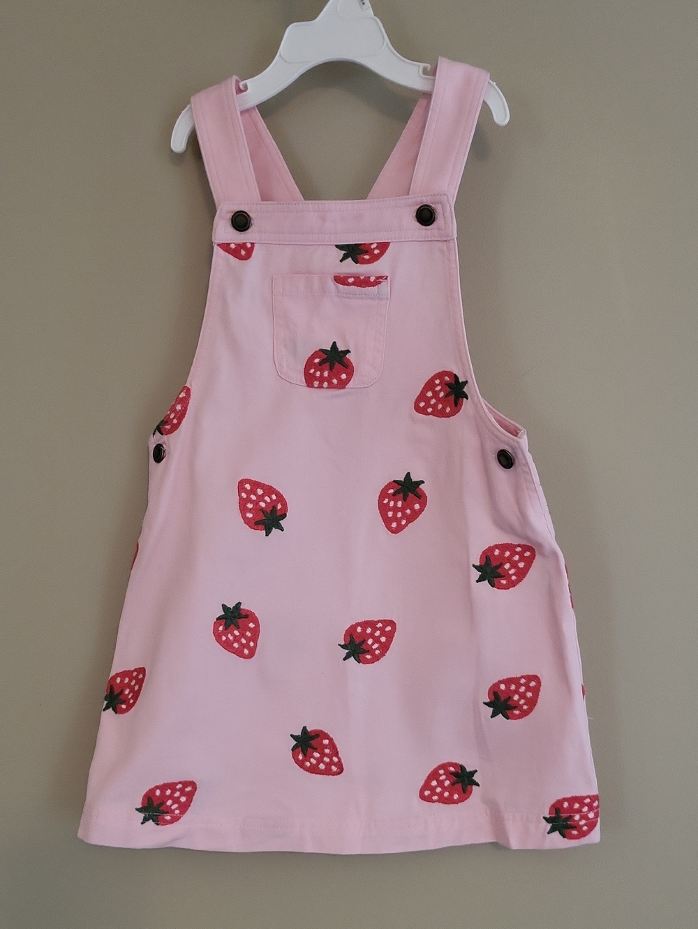 Super Cute Isaac Mizrahi pink embrodiered strawberry jumper/dress